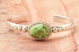 Artie Yellowhorse Genuine Verde Valley Turquoise Sterling Silver Bracelet